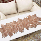 Kuber Industries Leaf Design Soft Leather Table Runner|Patios for Family Dinner|Office/Kitchen Table|Size 23 x 10 x 12 (Copper)-HS43KUBMART26605